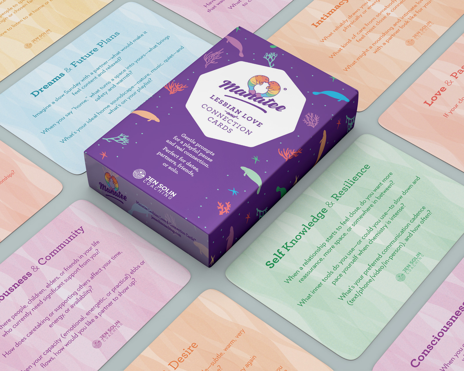 Manatee deck with all six category cards visible